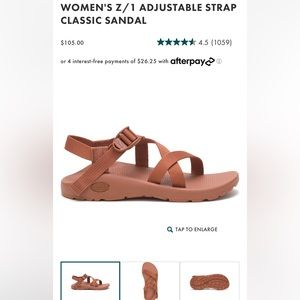LIKE NEW Chaco Z/1 Burnt Umber Adjustable Strap Classic Sandal, sz 8 Medium